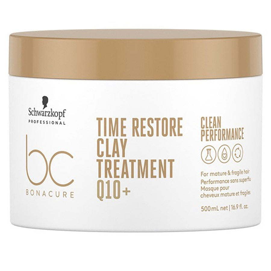 Schwarzkopf Professional Time Restore Masque à l'argile BC Bonacure Cheveux matures 500 ml (16,90 fl oz) 