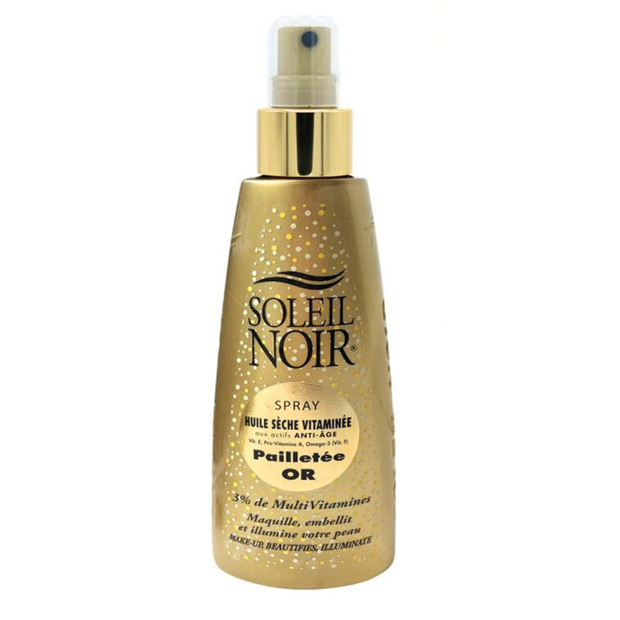 Huile sèche vitaminée Soleil Noir en spray pailleté doré 150 ml (5,07 fl oz) 