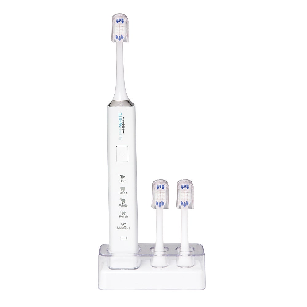 Superwhite WHITE soft Sonic toothbrush + 3 heads