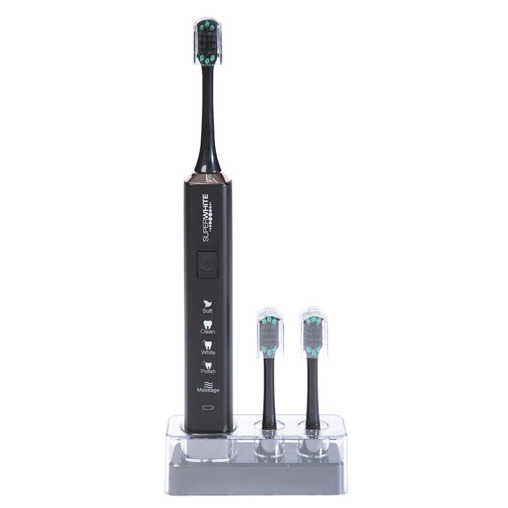 Superwhite BLACK soft Sonic toothbrush + 3 heads