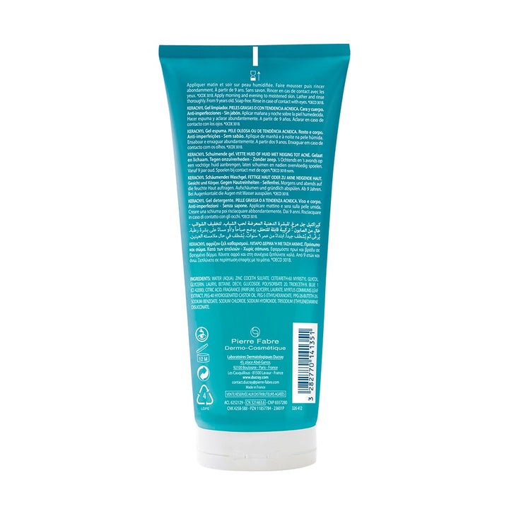 Ducray Keracnyl Foaming cleansing face gel oily skin 200ml (6.76fl oz)