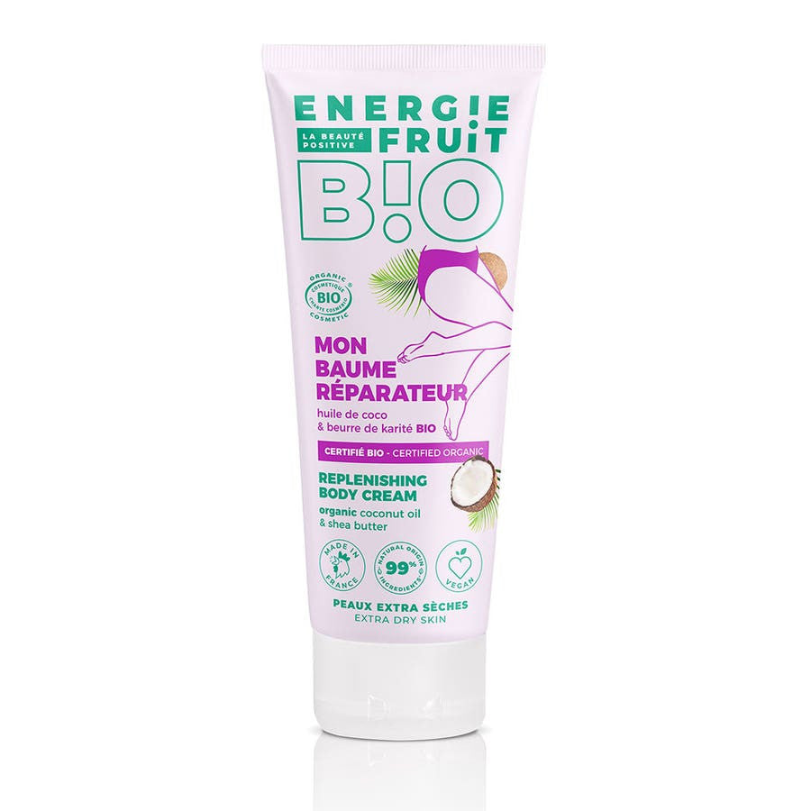 Baume corporel certifié biologique Energie Fruit au beurre de coco et de karité biologique 200 ml (6,76 fl oz) 