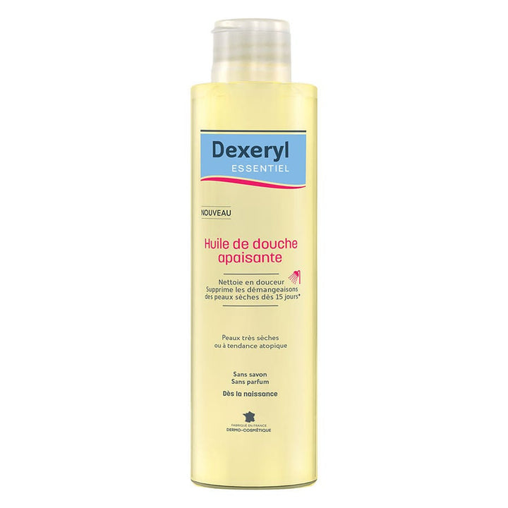 Dexeryl Huile de douche apaisante peaux très sèches à atopiques 200 ml (6,76 fl oz) 