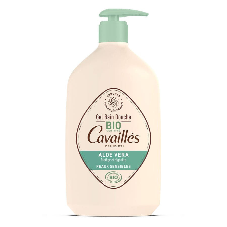 Gel douche et bain à l'aloe vera bio Rog® Cavaill's pour peaux sensibles 1 L (33,81 fl oz) 