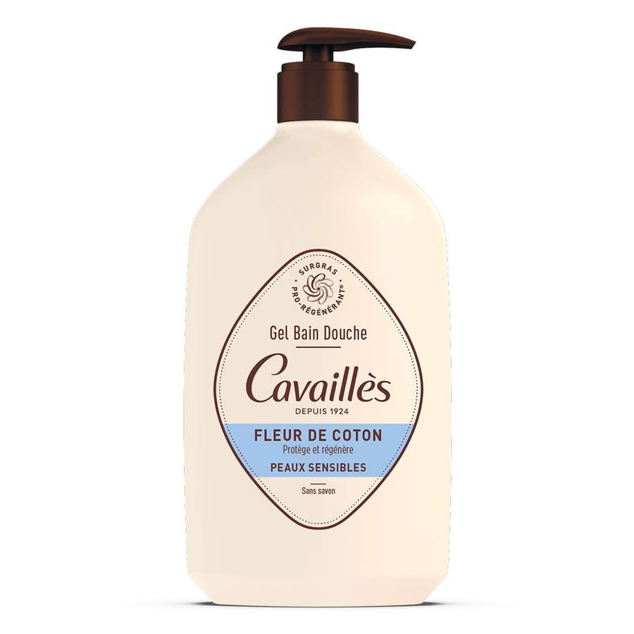 Gel douche et bain Rog® Cavaill's Fleur de coton Peaux sensibles 1 L (33,81 fl oz) 