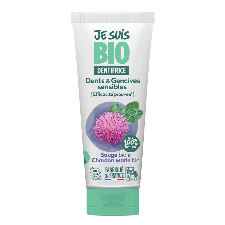 Je suis Bio Dentifrice Dents et Gencives Sensibles Sauge et Chardon-Marie 75 ml (2,53 fl oz) 