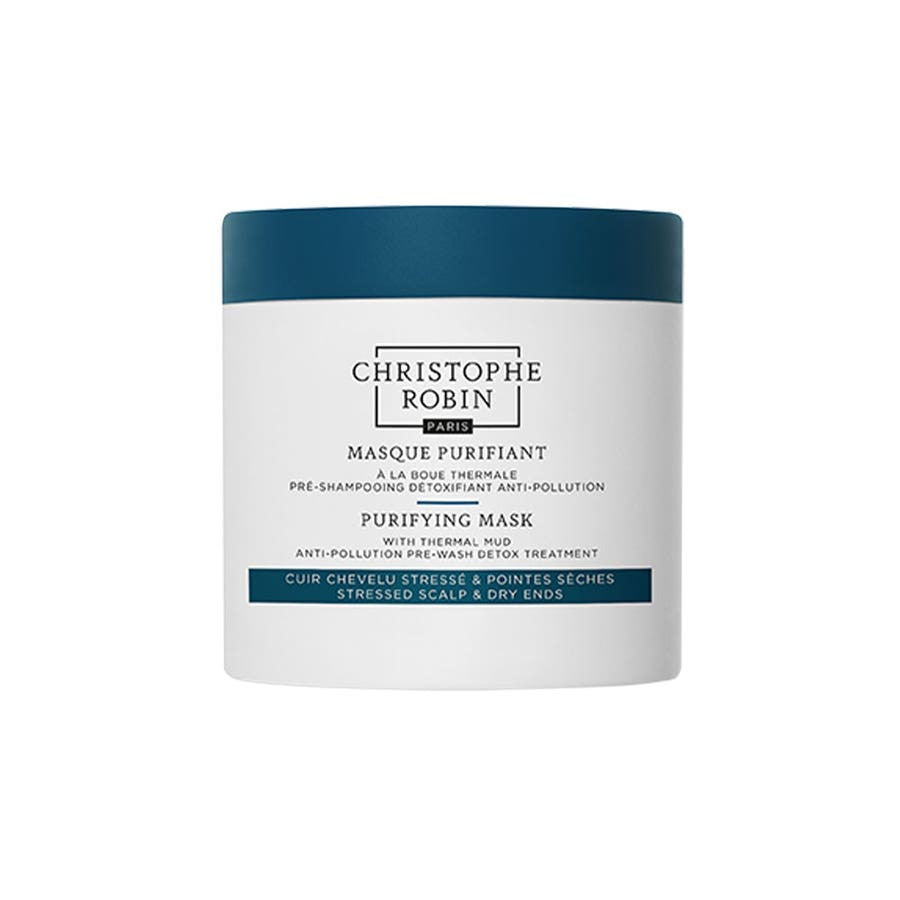 Christophe Robin Rituel Purifiant Masques de boue thermale purifiante Cuir chevelu stressé et pointes sèches 250 ml (8,45 fl oz) 