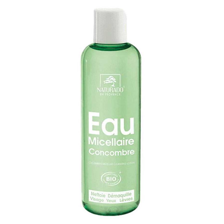 Eau micellaire au concombre bio Naturado visage, yeux, lèvres 200 ml 