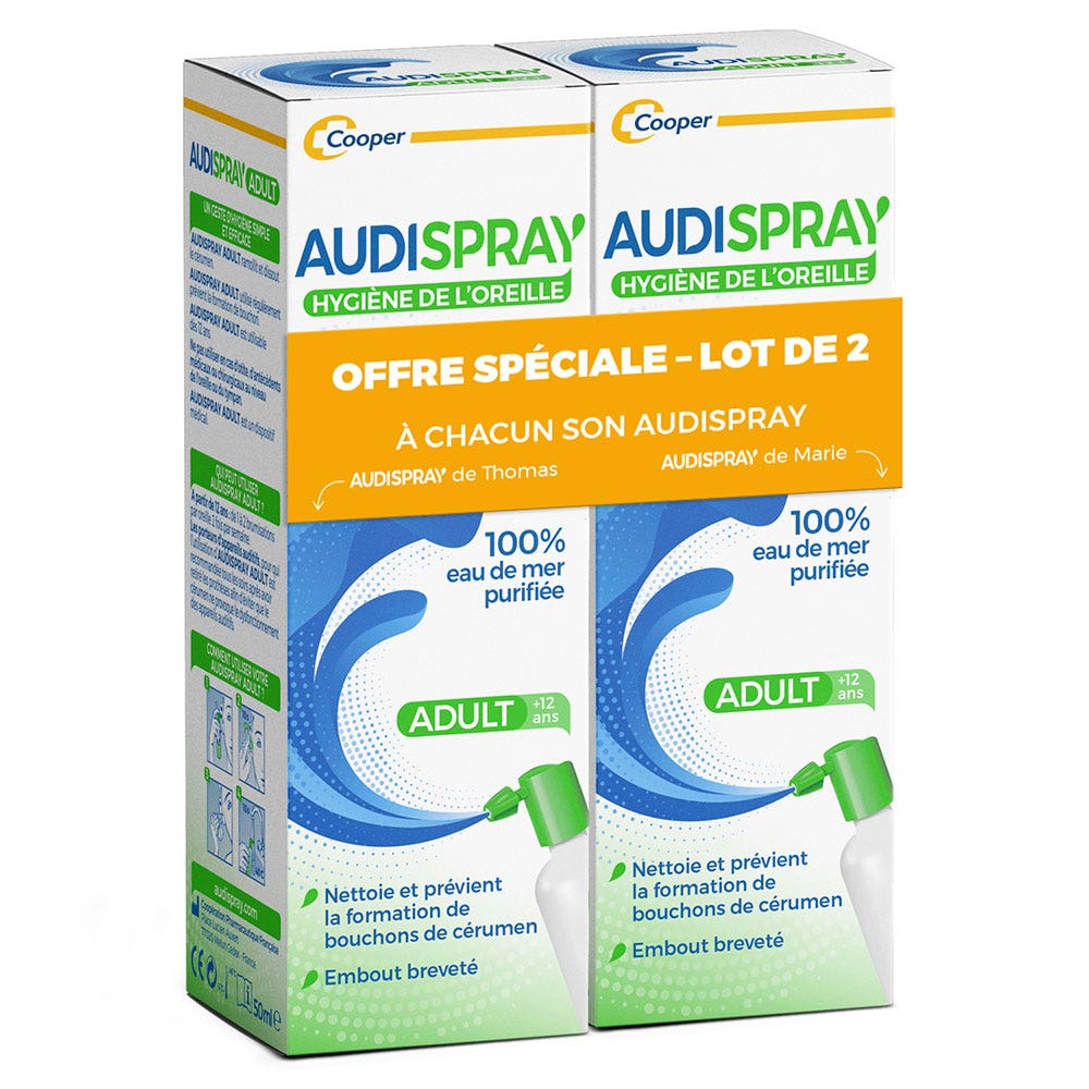 Audispray Ear Hygiene 2x50ml (1.69fl oz)