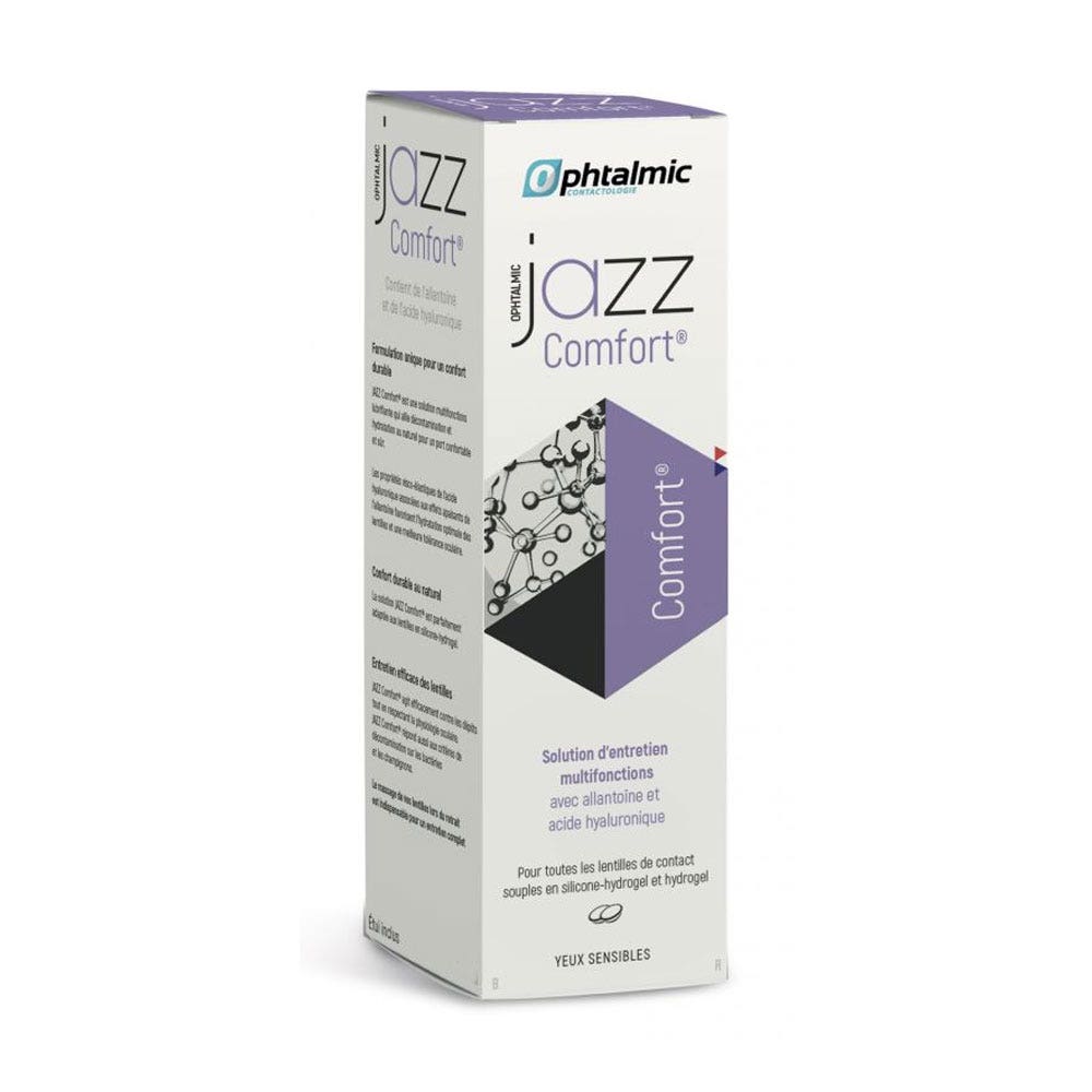 Ophtalmic Comfort Jazz Multi-purpose care solution for soft contact lenses Sensitive eyes 100ml (3.38fl oz)