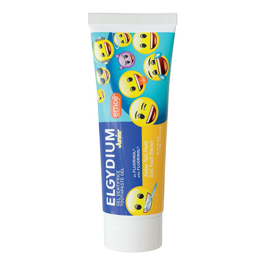 Elgydium Junior Toothpaste Ice Age Collection Tutti Frutti Flavor 50ml (1.69 fl oz) for 7-12 Years Old