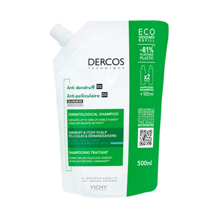 Vichy Dercos Anti-Dandruff DS Shampoo for Normal to Oily Hair 390ml (13.19 fl oz)