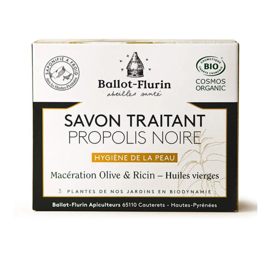 Savon noir à la propolis Ballot-Flurin Bioes pour peaux à problèmes 100 g 