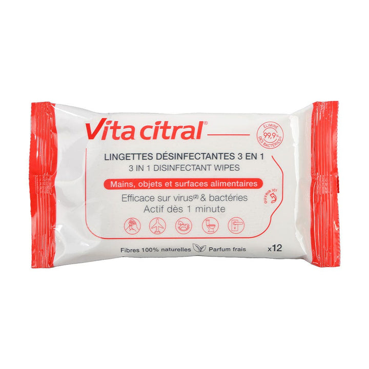Vita Citral 3 in 1 desinfecterende doekjes x12