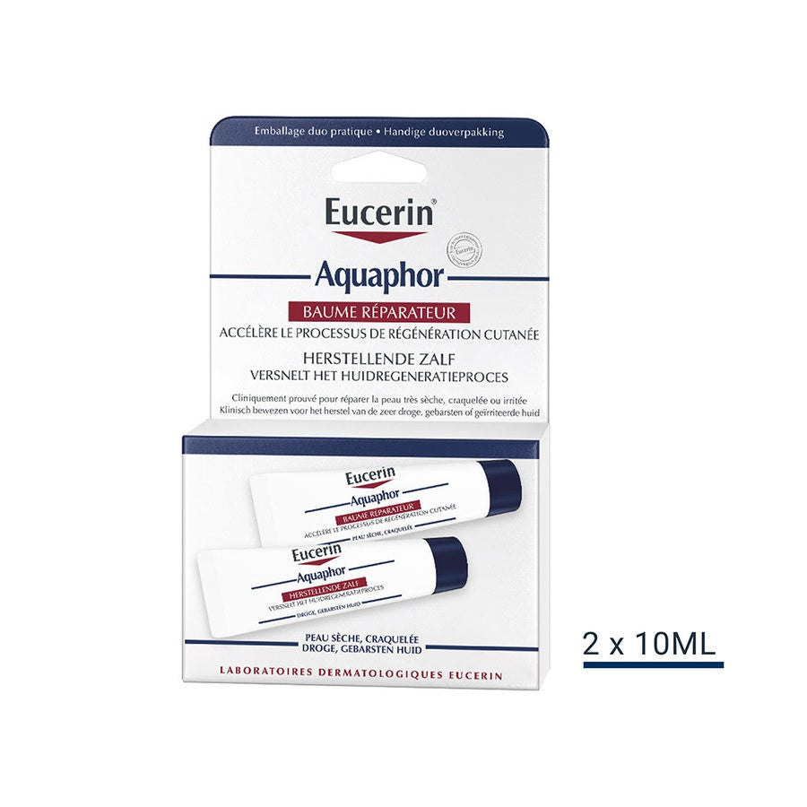 Eucerin Aquaphor Baume Réparateur Peaux Sèches et Craquelées 10 g x2 (0,35 oz x2) 