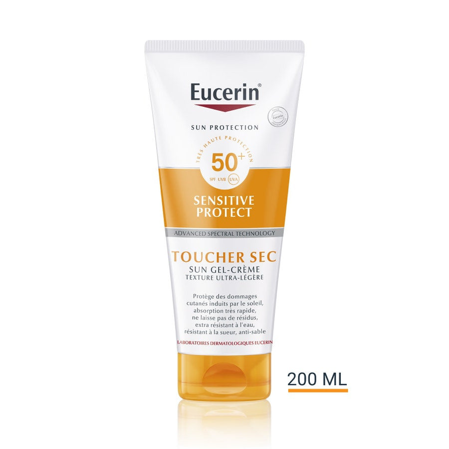 Eucerin Sensitive Protect Gel-Crème Solaire Toucher Sec SPF 50+ 200 ml 