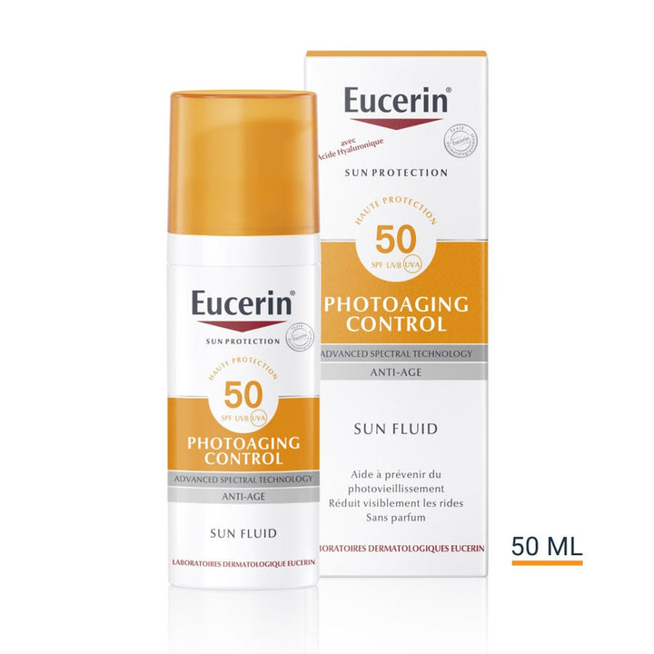 Eucerin Sun سائل مضاد لشيخوخة البشرة الناتجة عن التعرض للشمس SPF50 50ml
