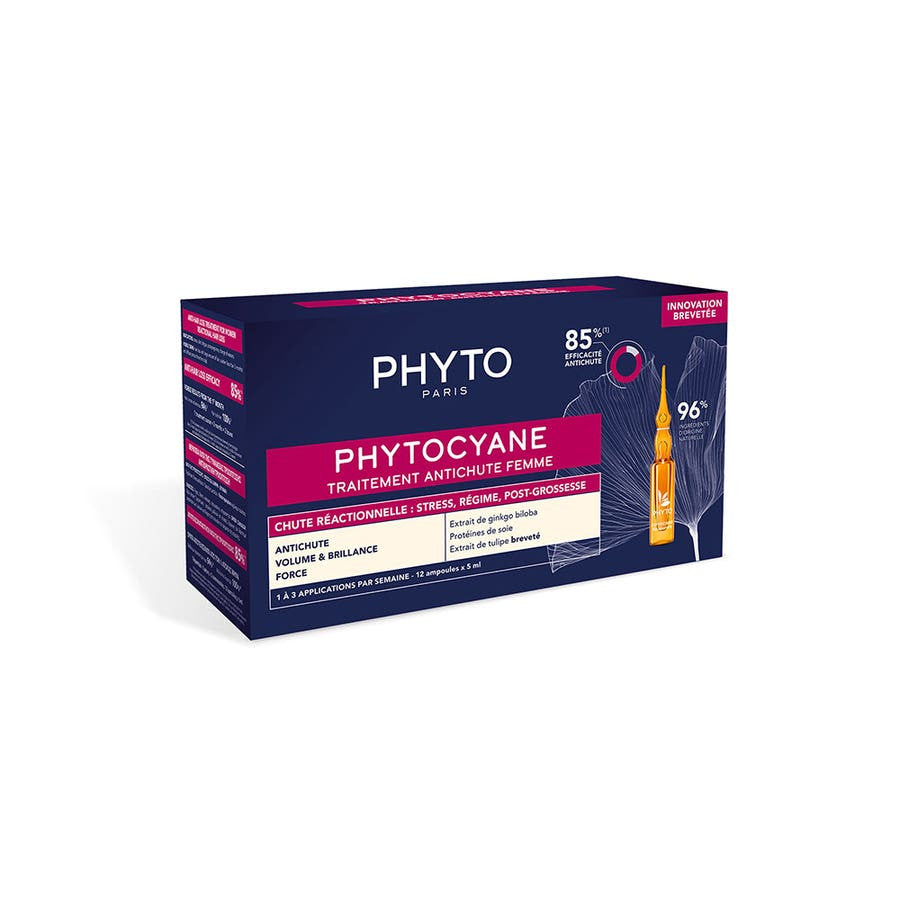 Phytocyane Traitement antichute de cheveux réactif pour femmes 12 x 5 ml (0,17 fl oz) 