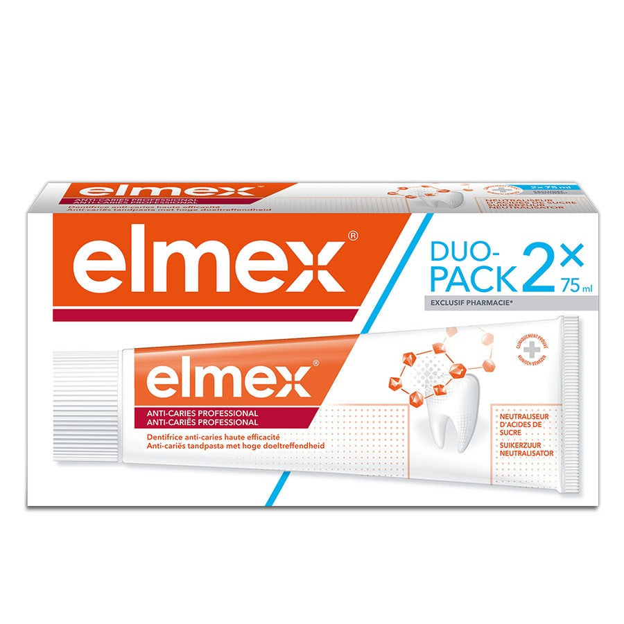 Dentifrice professionnel anti-caries Elmex 75 ml x2 (2,53 fl oz x2) 