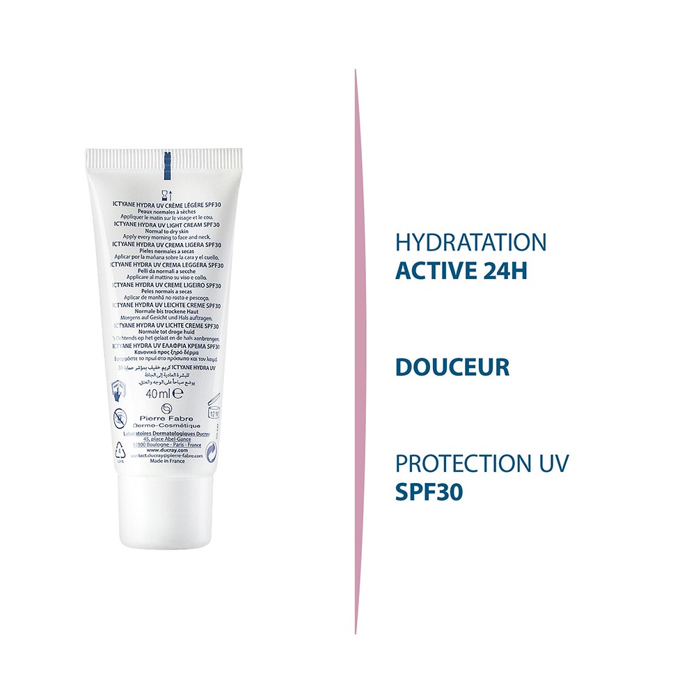 Ducray Ictyane Hydra Uv Light Cream Spf30 Face 40ml (1.35fl oz)