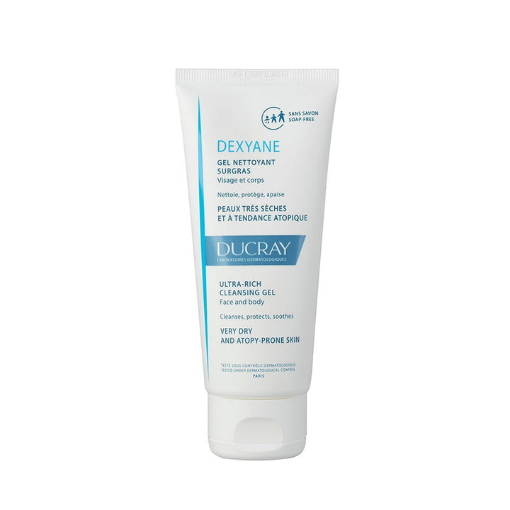 Ducray Dexyane Gel Nettoyant Surgras Visage &amp; Corps Peaux Très Sèches à Tendance Atopique 100 ml 