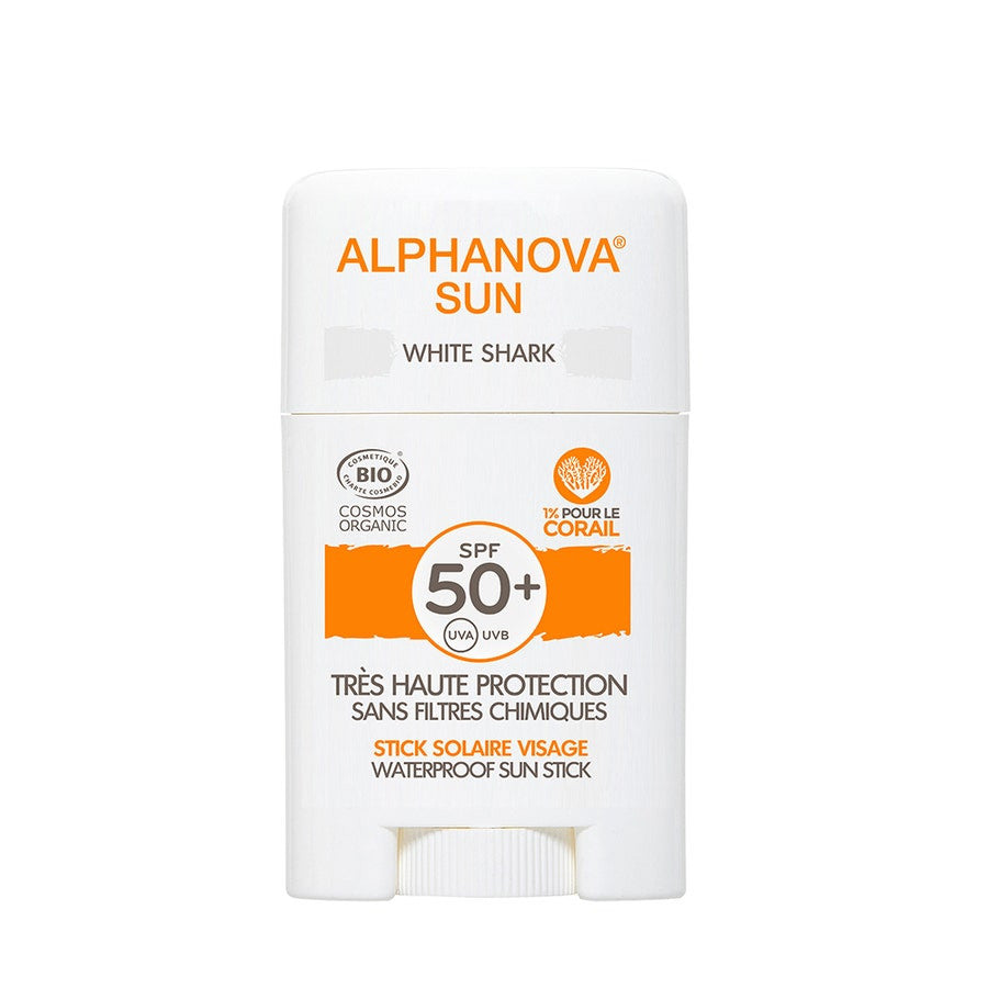 Stick solaire visage Alphanova Bio White Shark SPF 50+ 12 g (0,42 oz) 