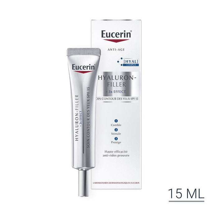 Eucerin Hyaluron-Filler Crème Contour des Yeux Effet 3x SPF15 15 ml (0,51 fl oz) 