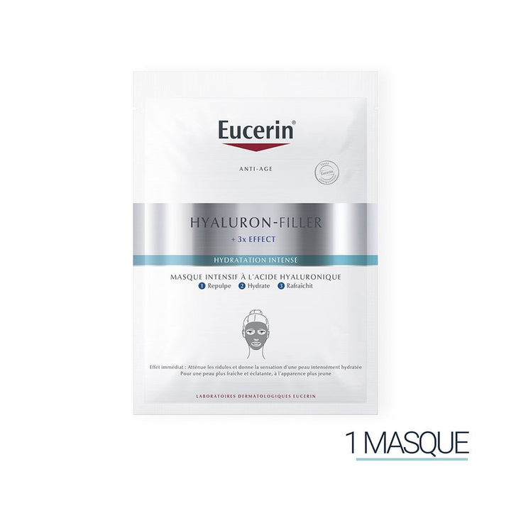 Eucerin Hyaluron-Filler + Masque Intensif à l'Acide Hyaluronique Effet 3x X1 