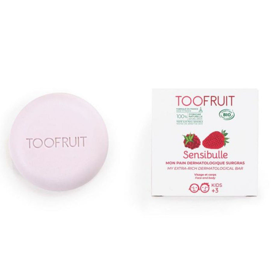 Toofruit Sensibulle Pain dermatologique surgras fraise et framboise 85 g (2,99 oz) 