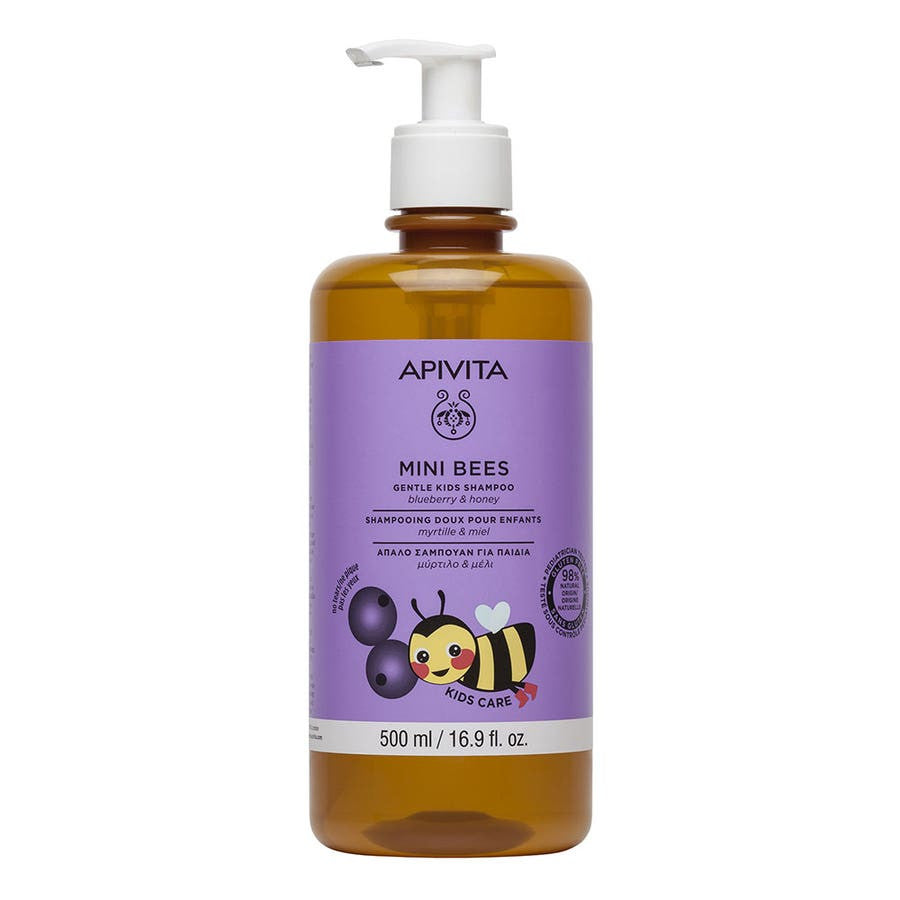 Apivita Mini Bees Shampoing Doux pour Enfants Myrtille et Miel 500 ml 