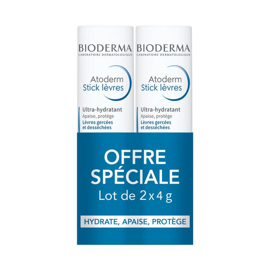 Bioderma Atoderm Lèvres Moisturizing Stick 4g x2 (0.14 oz x2)