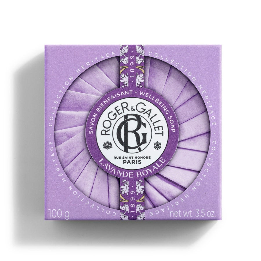 Roger &amp; Gallet Lavande Royale Barre de savon à base végétale parfumée à la lavande 100 g (3,52 oz) 