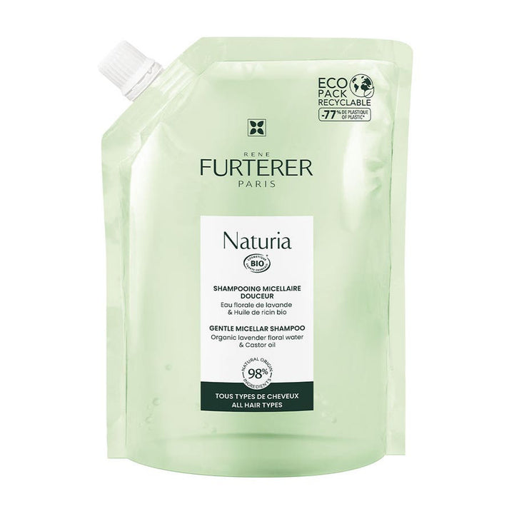 René Furterer Naturia Shampooing Micellaire Doux à l'Eau Florale de Lavande et à l'Huile de Ricin Bio 