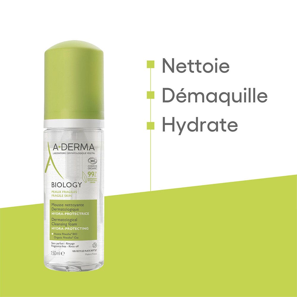 A-Derma Biology Organic Dermatology Cleansing Foam Hydra+ Protector 150ml (5.07fl oz)