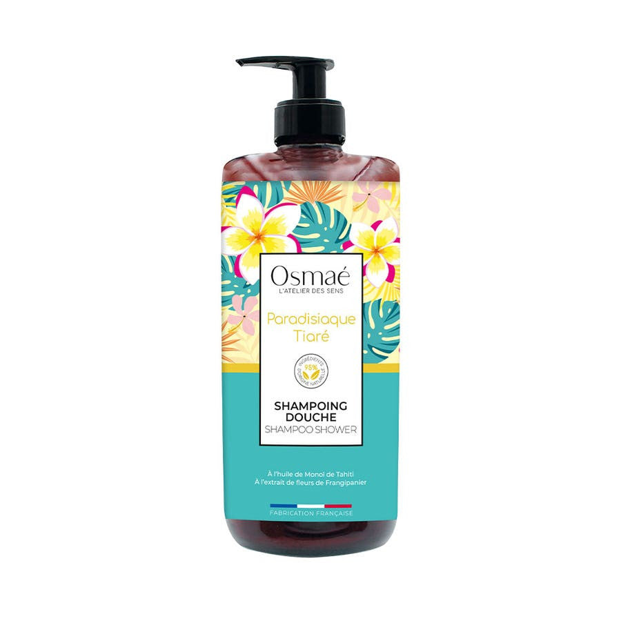 Shampoing douche Osmae Tiare Paradise, tous types de peau et de cheveux, 1 L (33,81 fl oz) 