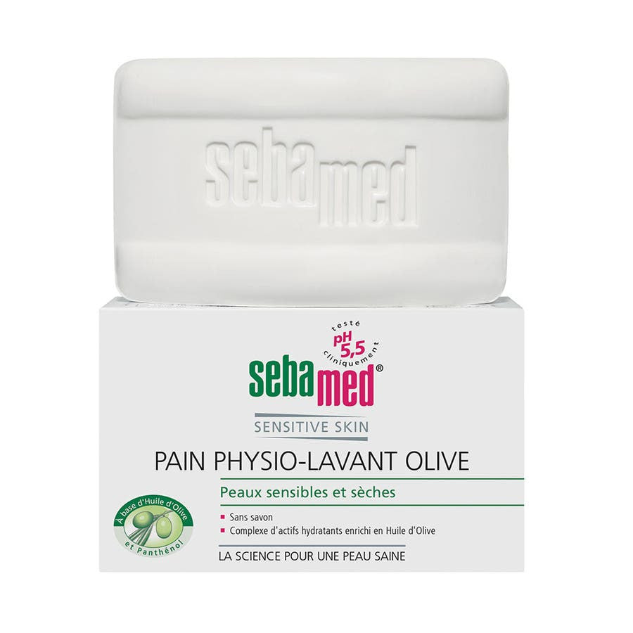 Pain de toilette physio-wash Sebamed Olive Peaux sèches et sensibles 150 g (5,29 oz) 