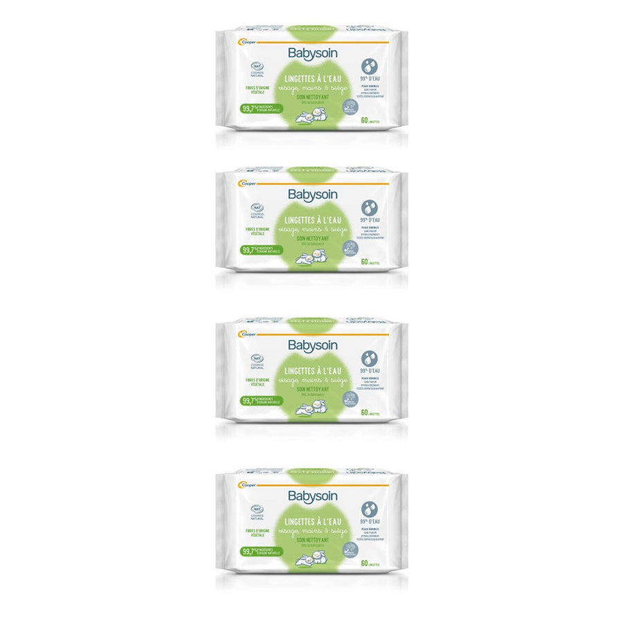 Babysoin Organic Water Wipes From Birth 4x60