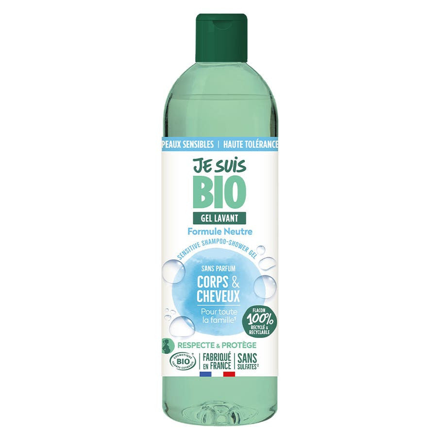 Je suis Bio Gel Douche Sans Parfum Bioes Corps et Cheveux Peaux Sensibles 250 ml (8,45 fl oz) 