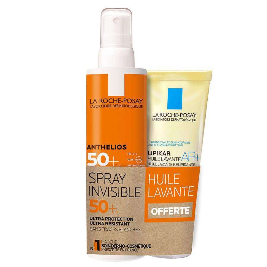 La Roche-Posay Anthelios Spray Corps Parfumé Invisible SPF50+ 200 ml + Huile Lavante Lipikar 100 ml (3,38 fl oz) offerte 