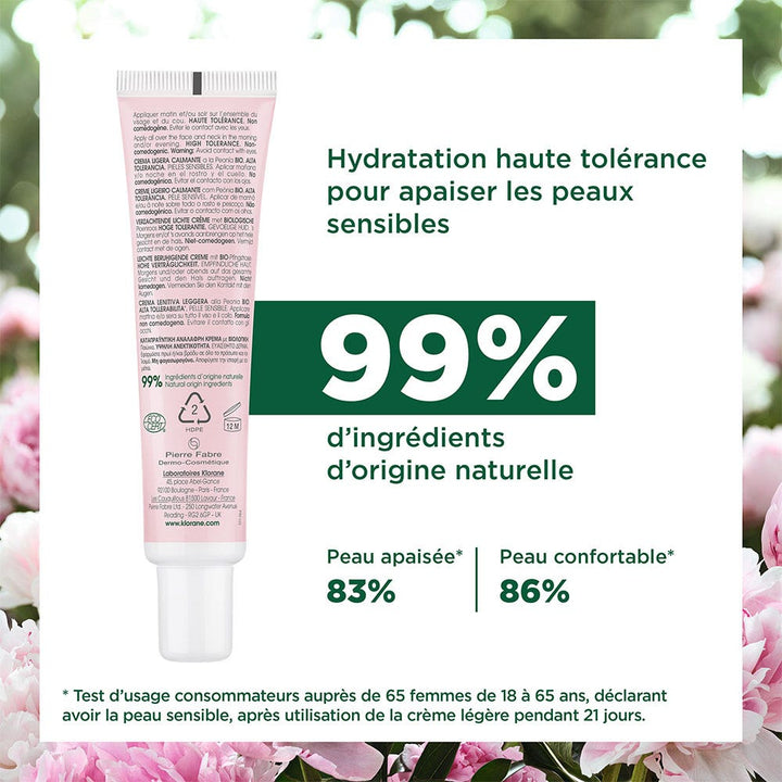 Klorane Peony Bioes Soothing Light Cream Sensitive Skin 40ml (1.35fl oz)