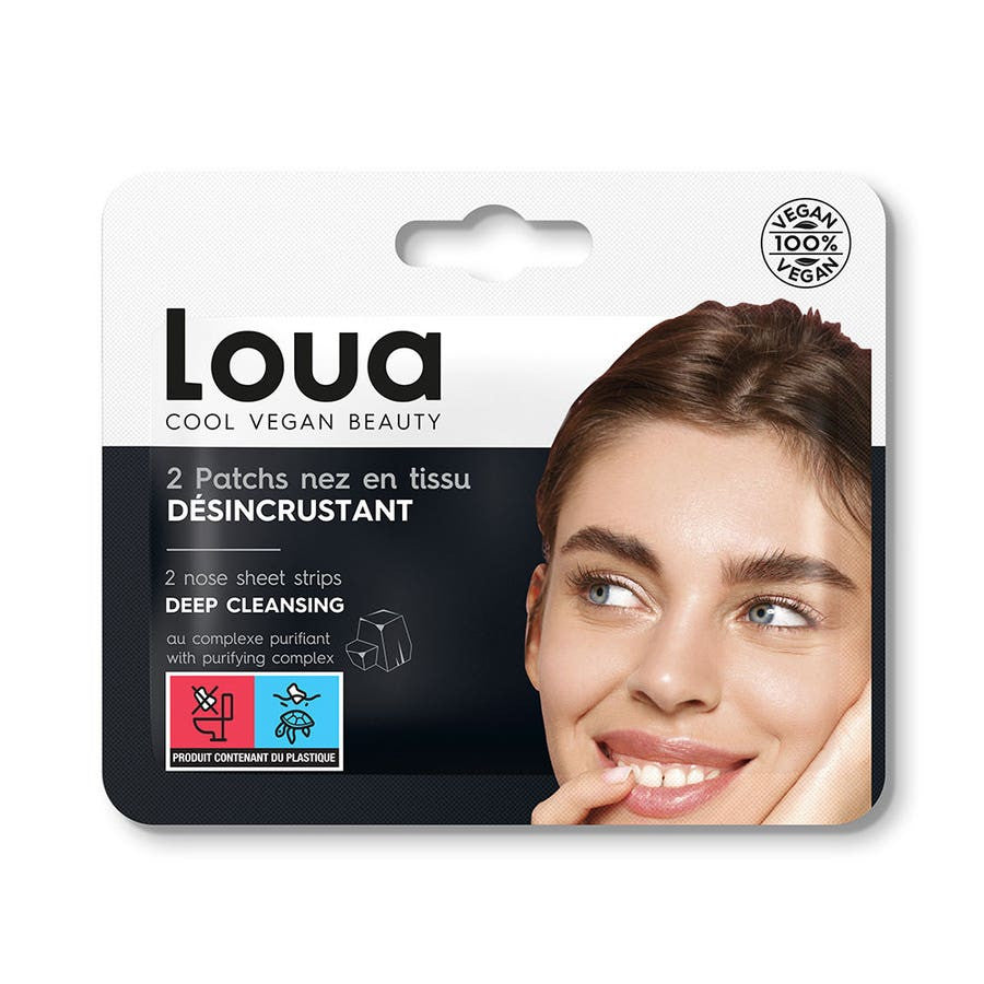 Lot de 2 patchs exfoliants pour le nez Loua pour peaux à tendance acnéique 