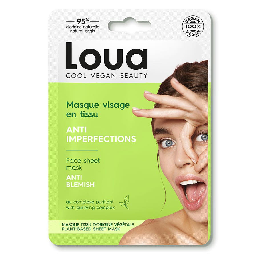 Masques en tissu anti-imperfections Loua pour peaux grasses - 1 unité 