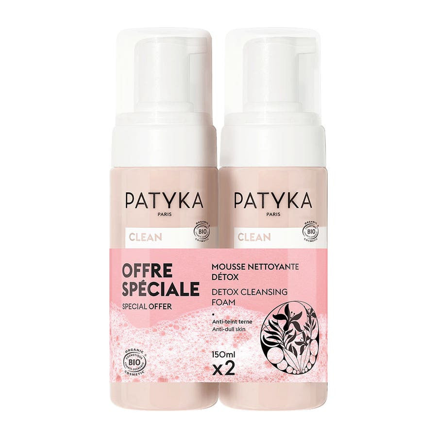 Patyka Clean Bioes Mousse Nettoyante Détox 150 ml x2 (5,07 fl oz x2) 