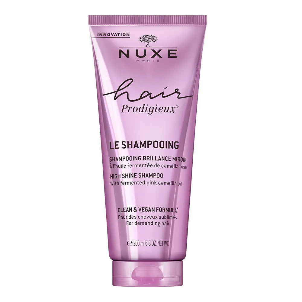 Shampooing Nuxe Hair Prodigieux Brillance Miroir à l'huile de camélia rose fermentée 