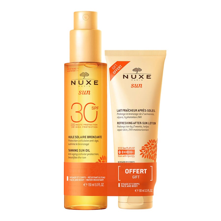 Nuxe Sun Tanning Oil SPF30 150ml + Refreshing After-Sun Lotion 100ml (5.07+3.38fl oz)