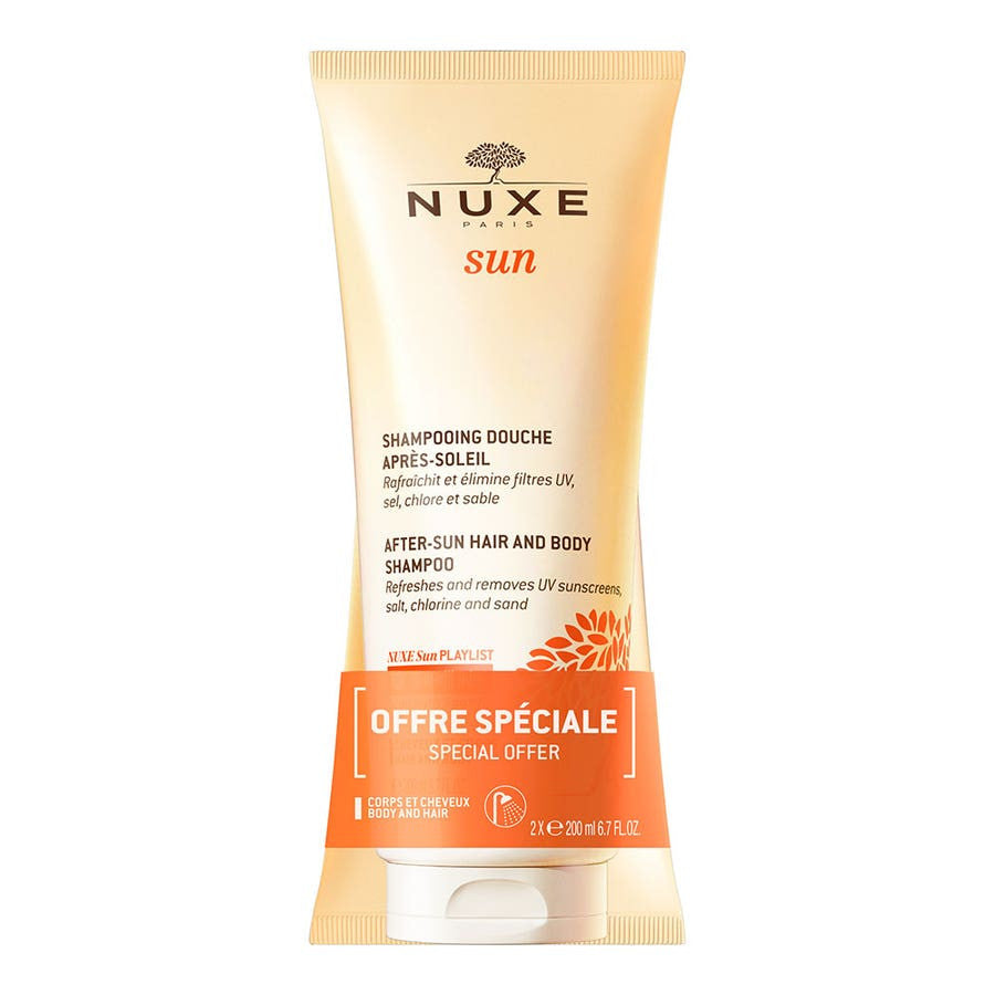 NUXE Sun Shampoing Après-Soleil Cheveux et Corps 200 ml x2 (6,76 fl oz x2) 