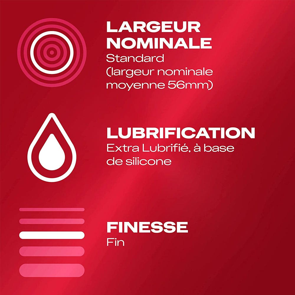 Durex Feeling Condoms Extra Thin And Lubricated X16 Extra x20