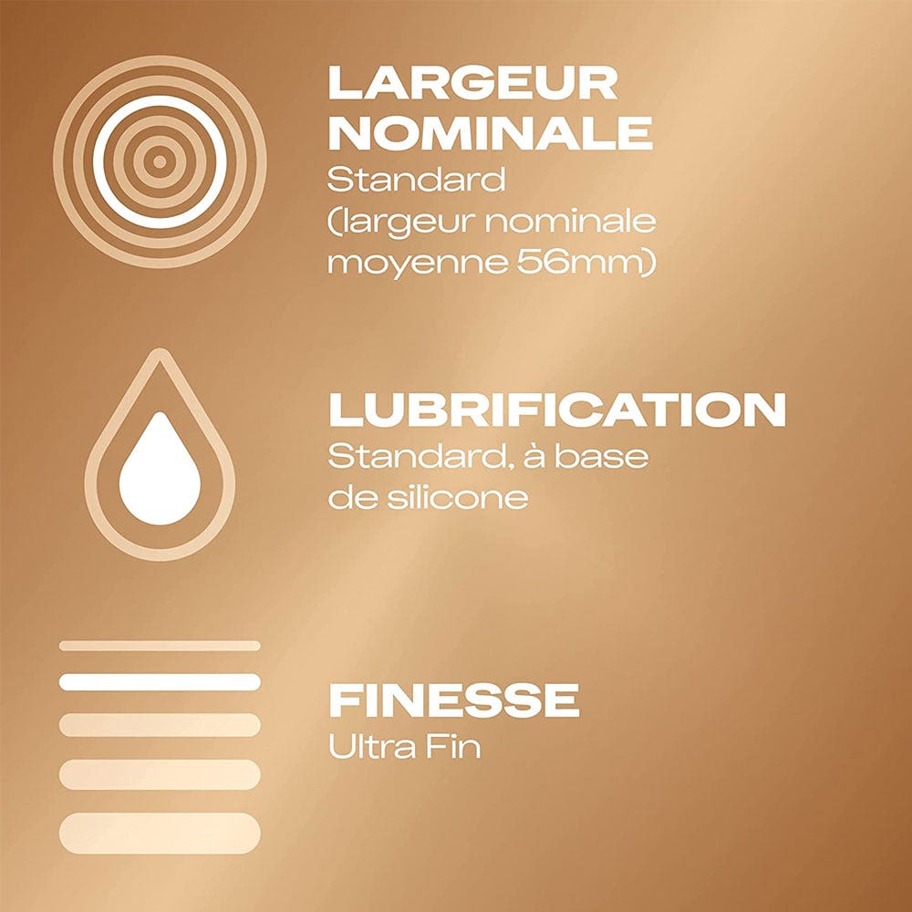 Durex Nude Préservatifs Latex - Sensation Peau contre Peau Standard x16