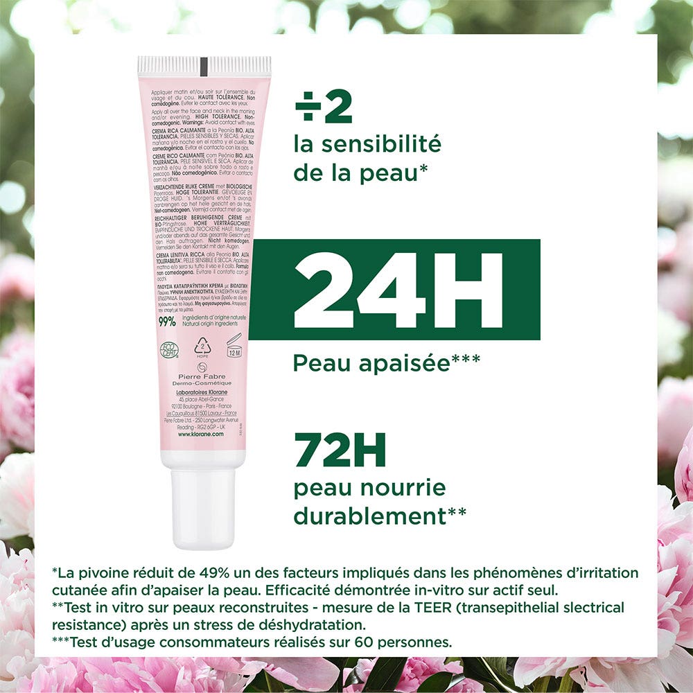 Klorane Soothing Rich Cream with Peony 40ml (1.3floz)