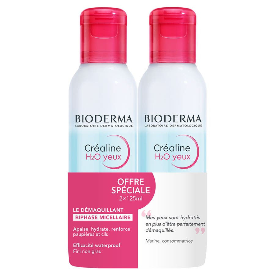 Bioderma Démaquillant biphasé Yeux &amp; Lèvres 125 ml x2 (4,22 fl oz x2) 